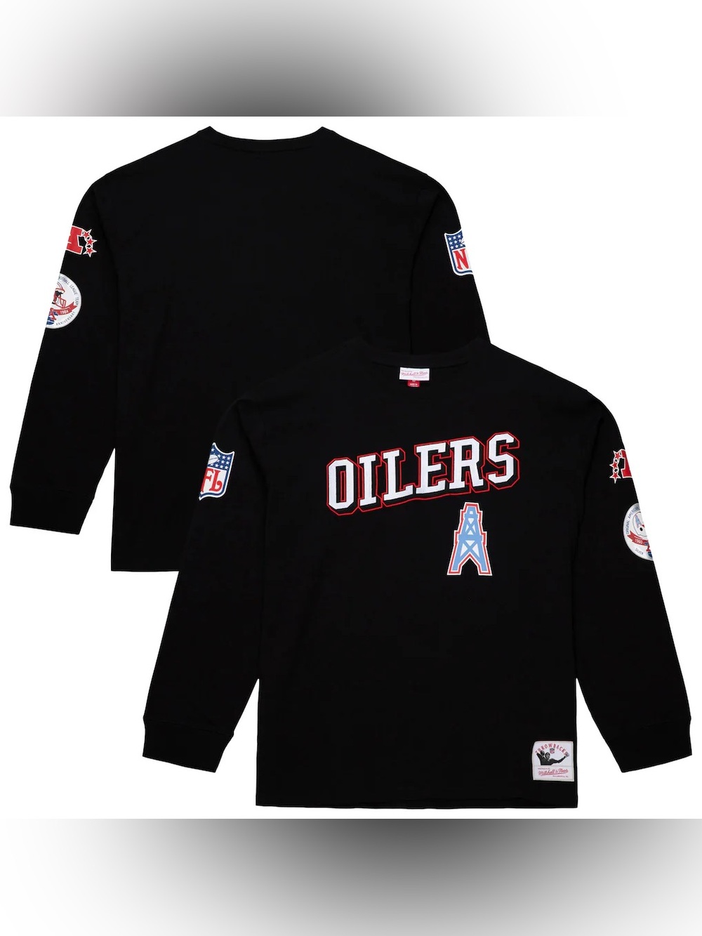 Vintage Men's Mitchell & Ness Black Tennessee Oilers Longsleeve Shirt Size L